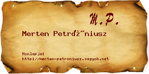 Merten Petróniusz névjegykártya